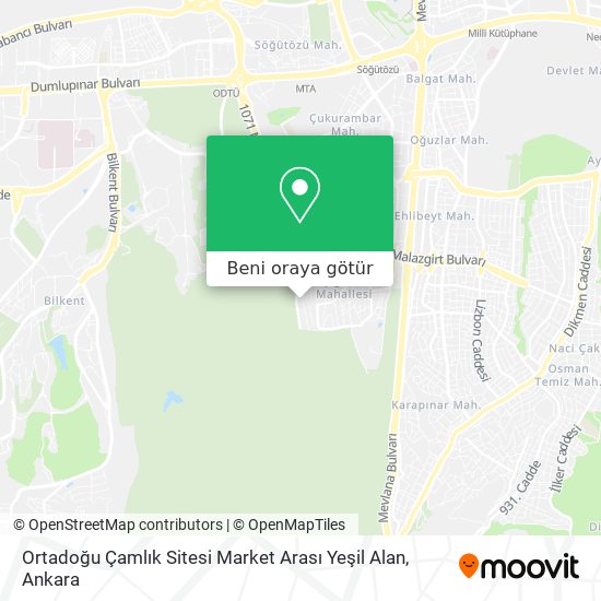 Ortadoğu Çamlık Sitesi Market Arası Yeşil Alan harita