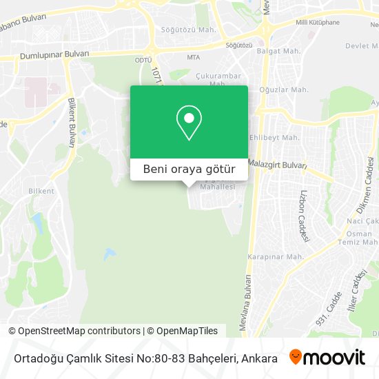 Ortadoğu Çamlık Sitesi No:80-83 Bahçeleri harita