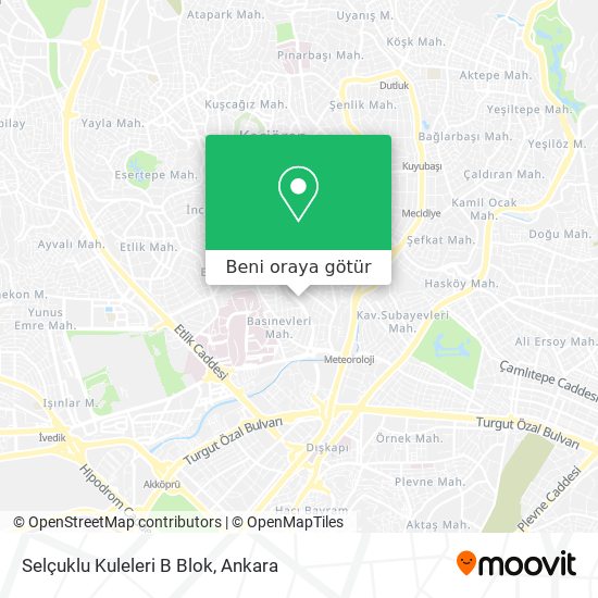 Selçuklu Kuleleri B Blok harita