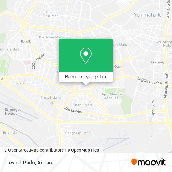Tevhid Parkı harita