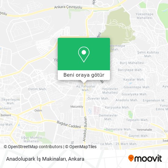 Anadolupark İş Makinaları harita