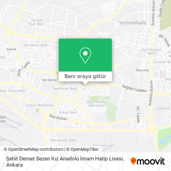 Şehit Demet Sezen Kız Anadolu İmam Hatip Lisesi harita