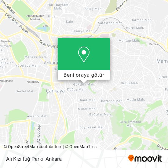 Ali Kızıltuğ Parkı harita