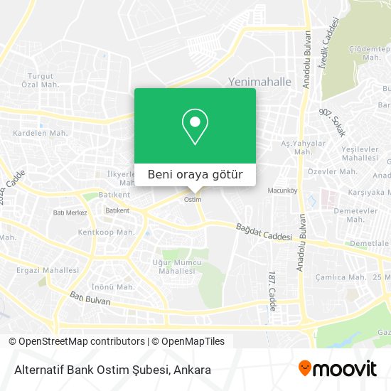 Alternatif Bank Ostim Şubesi harita