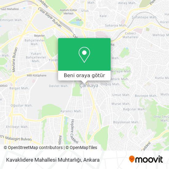 Kavaklıdere Mahallesi Muhtarlığı harita