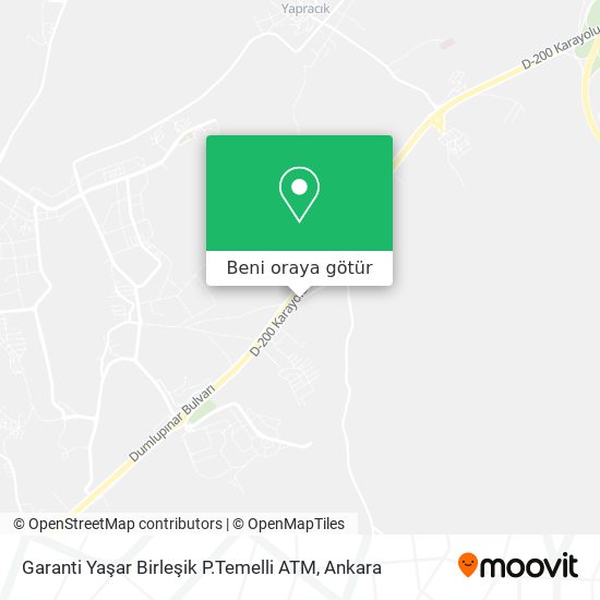 Garanti Yaşar Birleşik P.Temelli ATM harita