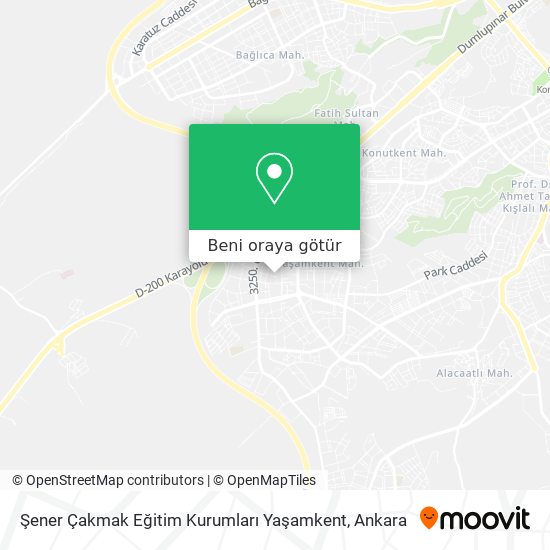 Şener Çakmak Eğitim Kurumları Yaşamkent harita