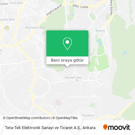 Teta-Tek Elektronik Sanayi ve Ticaret A.Ş. harita