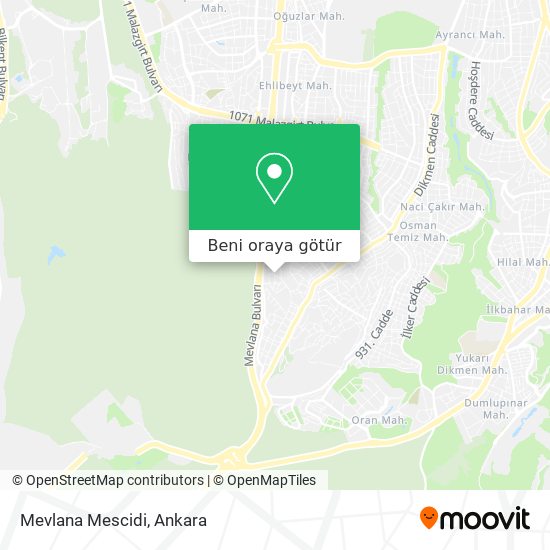 Mevlana Mescidi harita