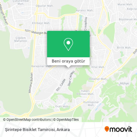 Şirintepe Bisiklet Tamircisi harita