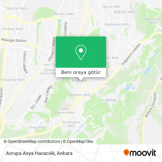 Avrupa Asya Havacılık harita