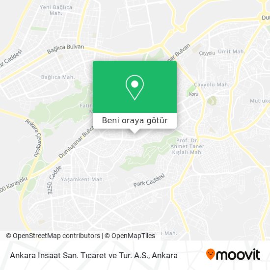Ankara Insaat San. Tıcaret ve Tur. A.S. harita
