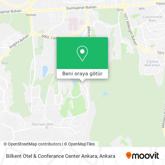 Bilkent Otel & Conferance Center Ankara harita