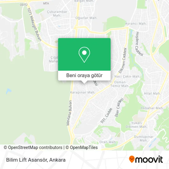 Bilim Lift Asansör harita