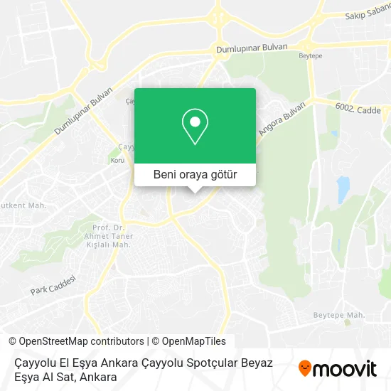 Çayyolu El Eşya Ankara Çayyolu Spotçular Beyaz Eşya Al Sat harita