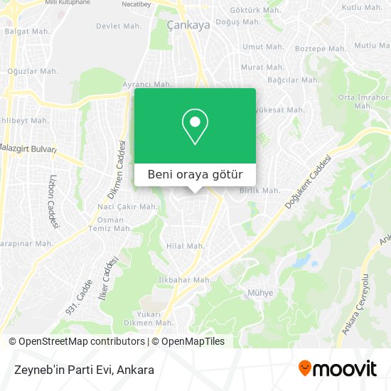 Zeyneb'in Parti Evi harita