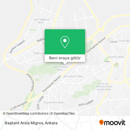 Başkent Arsia Migros harita