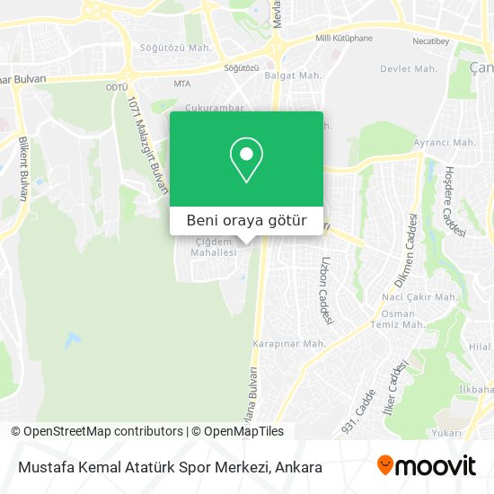 Mustafa Kemal Atatürk Spor Merkezi harita