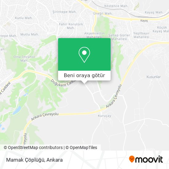 Mamak Çöplüğü harita