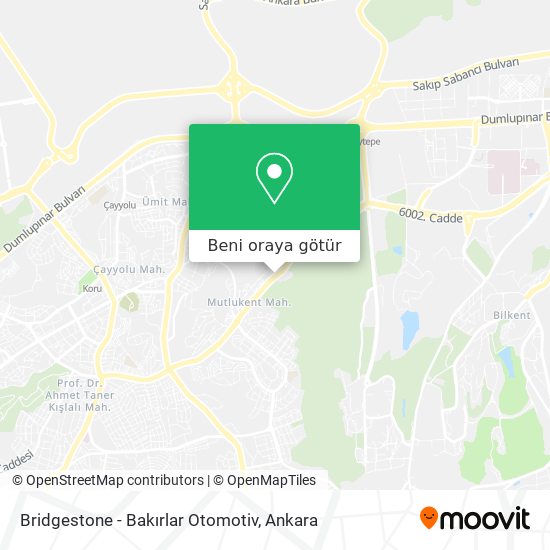 Bridgestone - Bakırlar Otomotiv harita