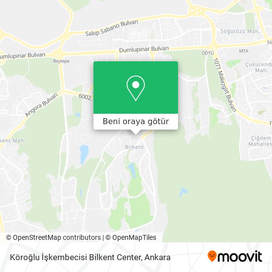 Köroğlu İşkembecisi Bilkent Center harita