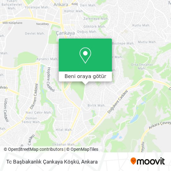 Tc Başbakanlık Çankaya Köşkü harita