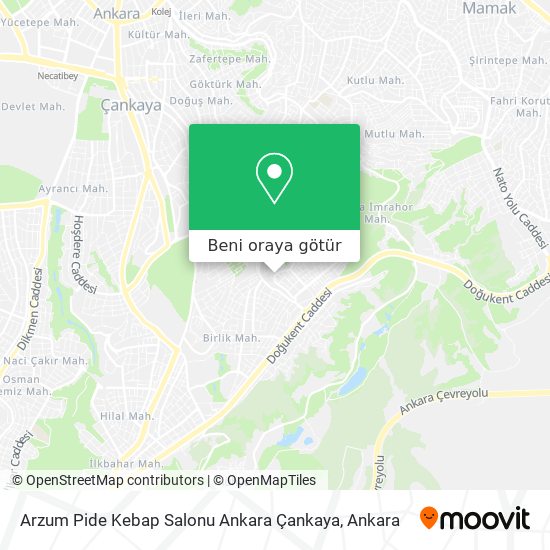 Arzum Pide Kebap Salonu Ankara Çankaya harita