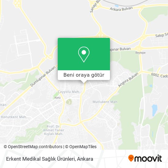 Erkent Medikal Sağlık Ürünleri harita