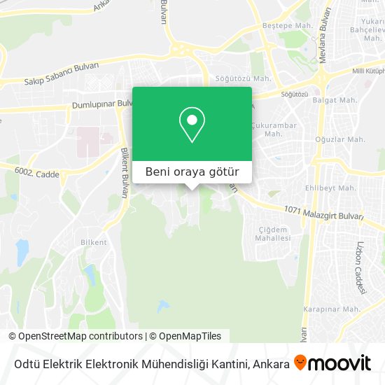 Odtü Elektrik Elektronik Mühendisliği Kantini harita