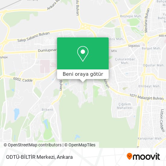 ODTÜ-BİLTİR Merkezi harita
