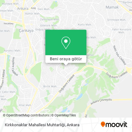 Kirkkonaklar Mahallesi Muhtarliği harita