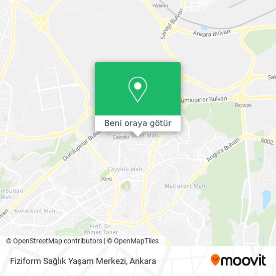 Fiziform Sağlık Yaşam Merkezi harita