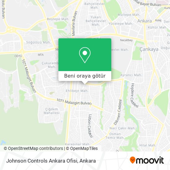 Johnson Controls Ankara Ofisi harita