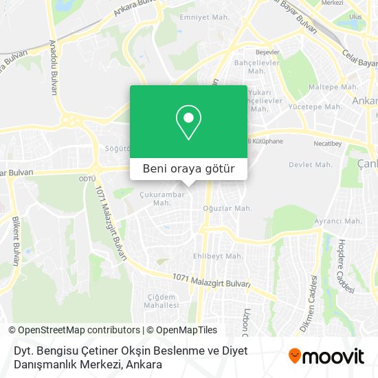 Dyt. Bengisu Çetiner Okşin Beslenme ve Diyet Danışmanlık Merkezi harita