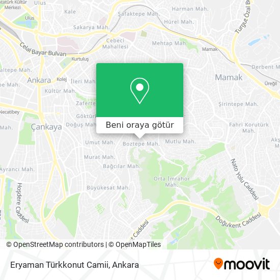 Eryaman Türkkonut Camii harita