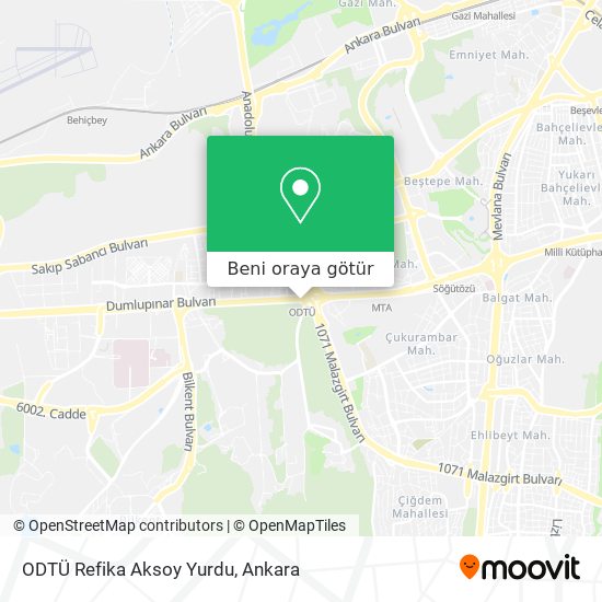 ODTÜ Refika Aksoy Yurdu harita