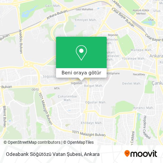 Odeabank Söğütözü Vatan Şubesi harita