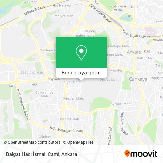 Balgat Hacı İsmail Cami harita