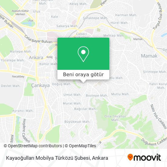 Kayaoğulları Mobilya Türközü Şubesi harita