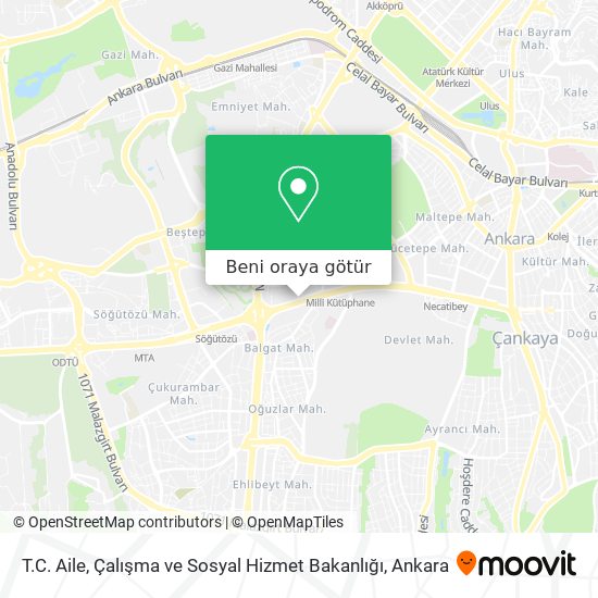 T.C. Aile, Çalışma ve Sosyal Hizmet Bakanlığı harita