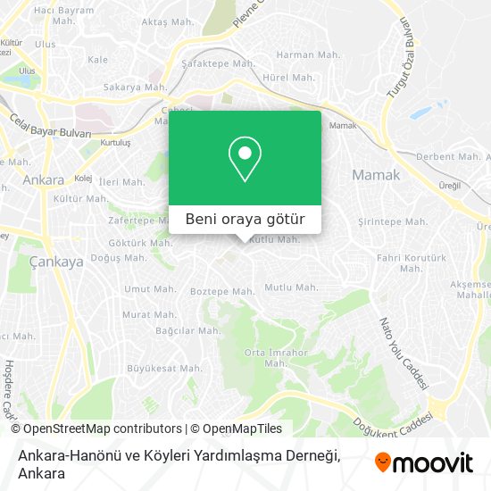 Ankara-Hanönü ve Köyleri Yardımlaşma Derneği harita