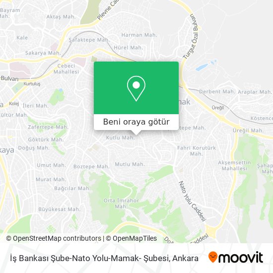 İş Bankası Şube-Nato Yolu-Mamak- Şubesi harita