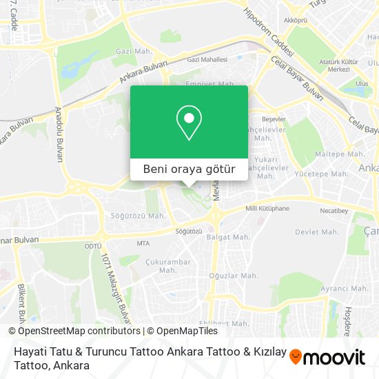 Hayati Tatu & Turuncu Tattoo Ankara Tattoo & Kızılay Tattoo harita