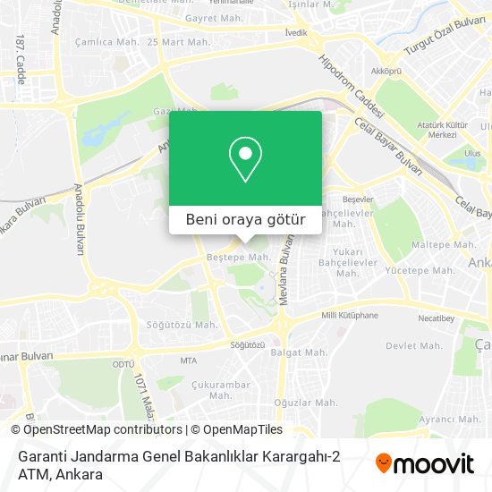 Garanti Jandarma Genel Bakanlıklar Karargahı-2 ATM harita