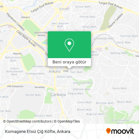 Komagene Etsiz Çiğ Köfte harita