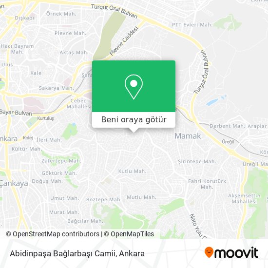 Abidinpaşa Bağlarbaşı Camii harita