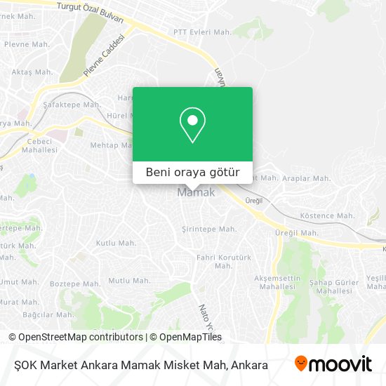 ŞOK Market Ankara Mamak Misket Mah harita