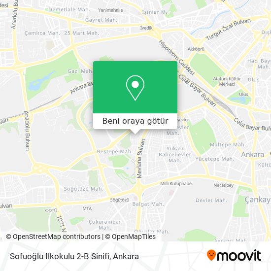 Sofuoğlu Ilkokulu 2-B Sinifi harita