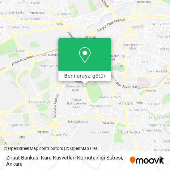 Ziraat Bankasi Kara Kuvvetleri Komutanliği Şubesi harita