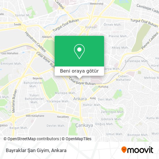 Bayraklar Şan Giyim harita
